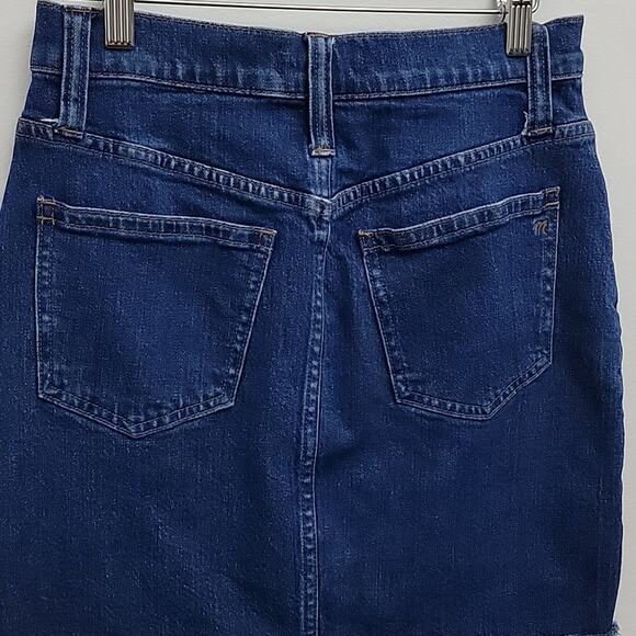 Madewell Stretch Denim Straight Mini Skirt Step-Hem Edition 26 - Picture 9 of 16